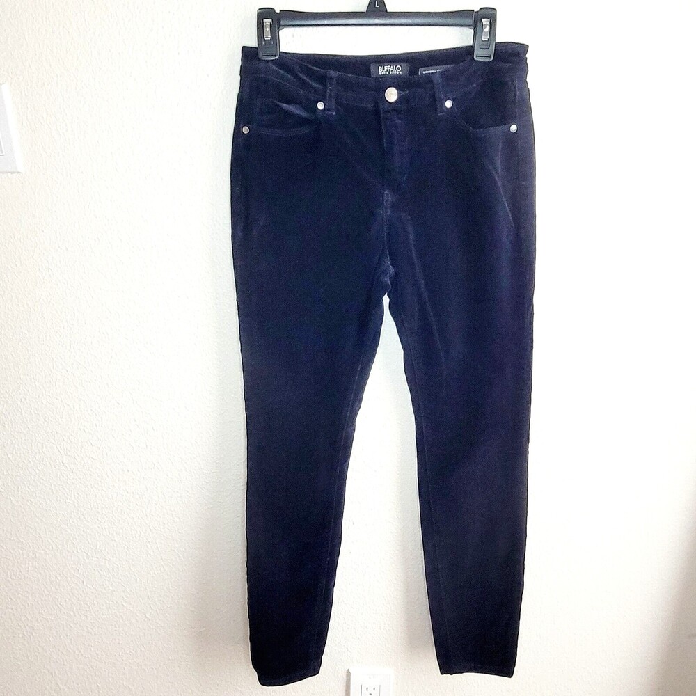 Buffalo David Bitton Womens Blue Cord Pants ICON 6/28 Mid Rise Skinny Sculpt